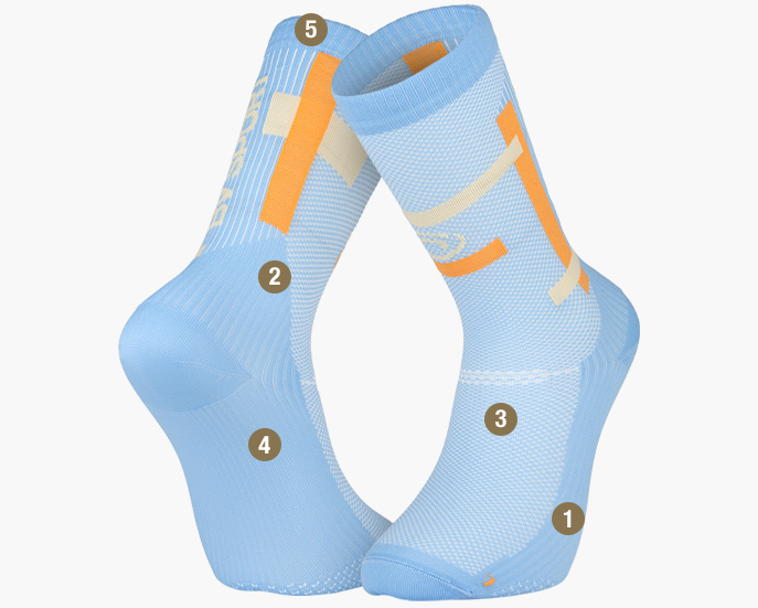 Light RUN high Bali socks blu sky/orange